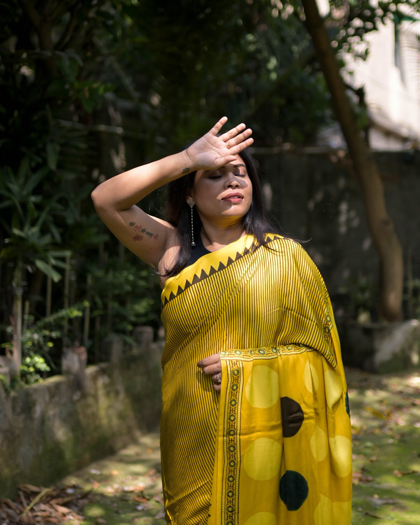 Yellow Natural Colour Handblock Print Primium Modal Silk Ajrakh